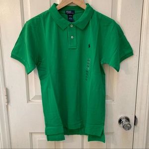 Green Ralph Lauren Boys Iconic Mesh Polo Shirt - L / large, NWT